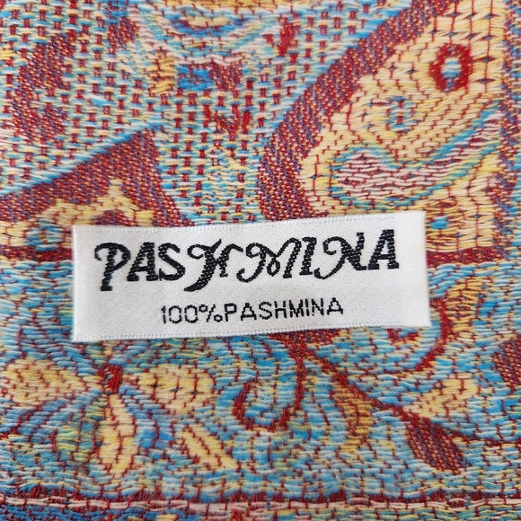 PASHMINA PAISLEY SCARF WITH FRINGE - Picture 9 of 9